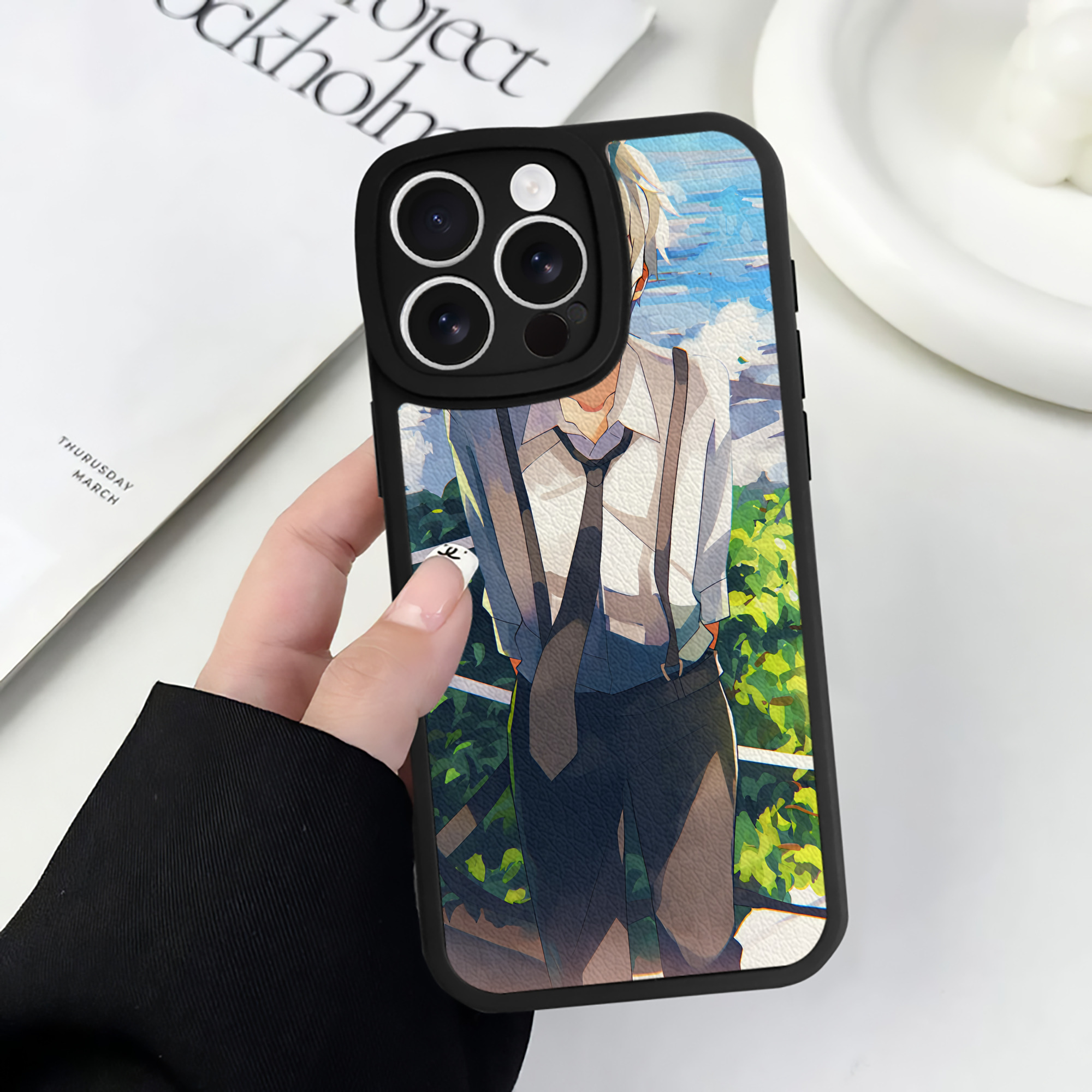 （画像用） 文豪ストレイドッグス Bungo Stray Dogs 【iPhone 16シリーズ対応】シリコンスマホケース（レザー調） 材質：シリコン